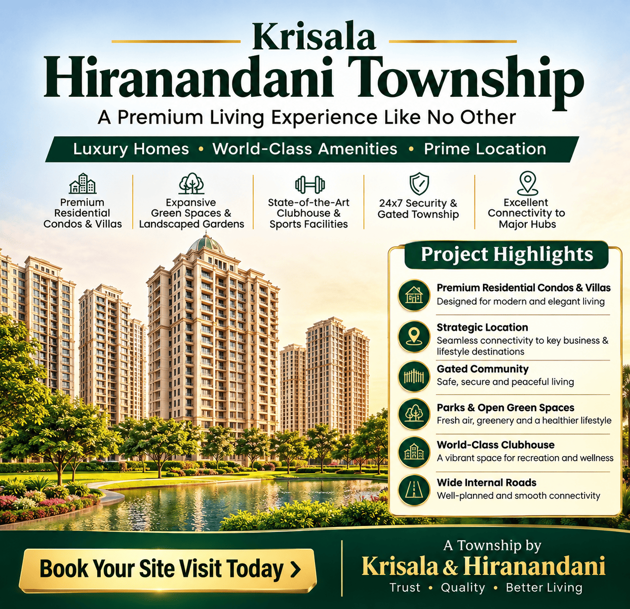 Krisala Hiranandani Township Pune - Premium Homes